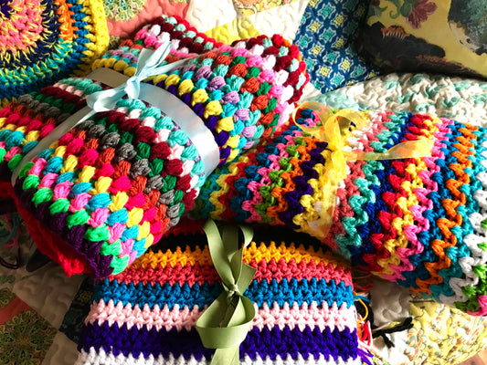 New Boho Crochet Afghans Puff Stitch V Stitch and Stripe