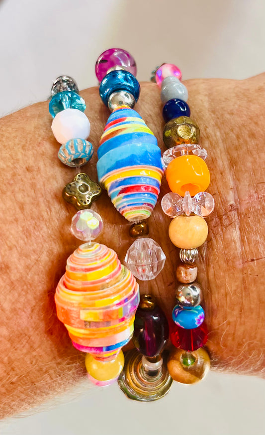 Beaded Bracelets Triple 6