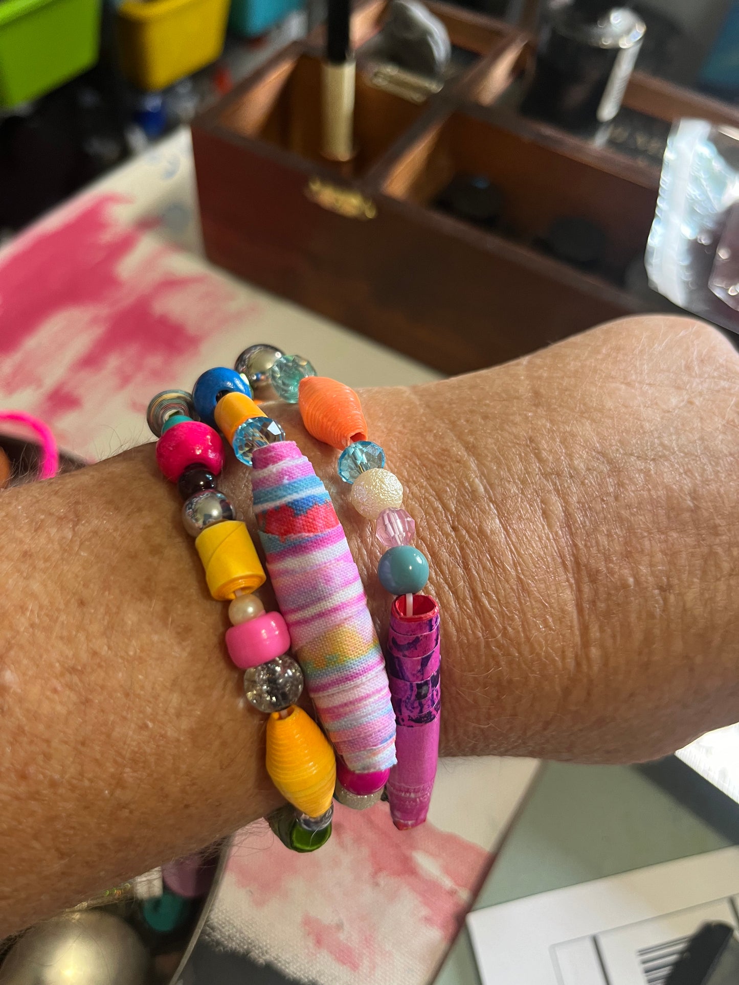 Paper Bead and Assorted Joy Bracelet 13