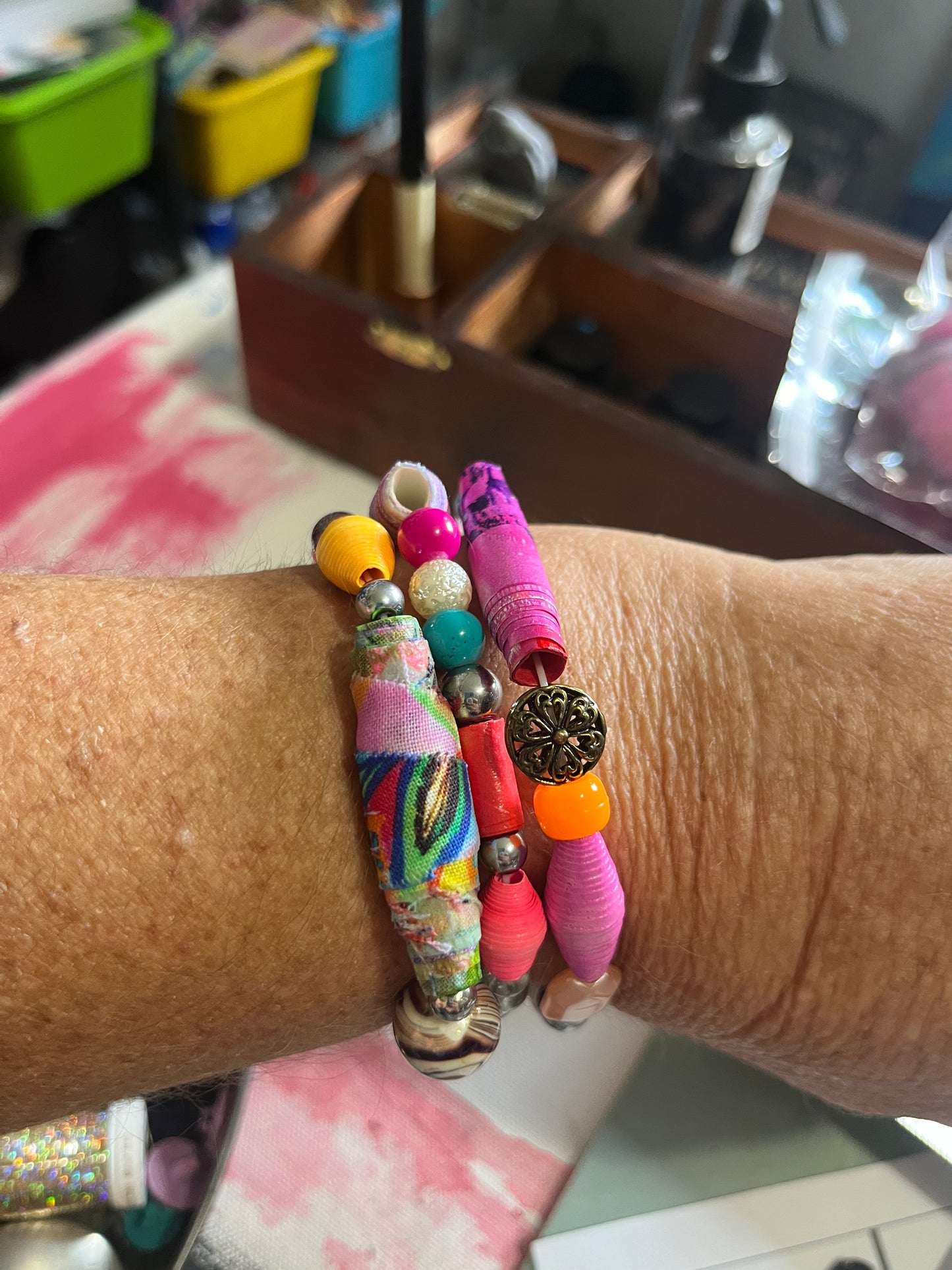 Paper Bead and Assorted Joy Bracelet 13