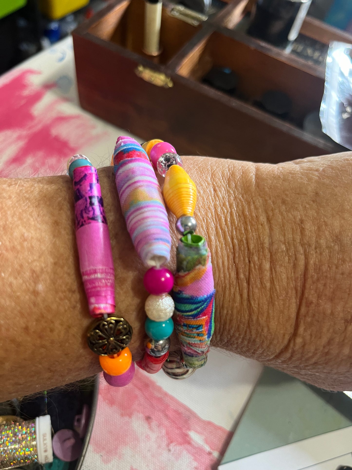 Paper Bead and Assorted Joy Bracelet 13