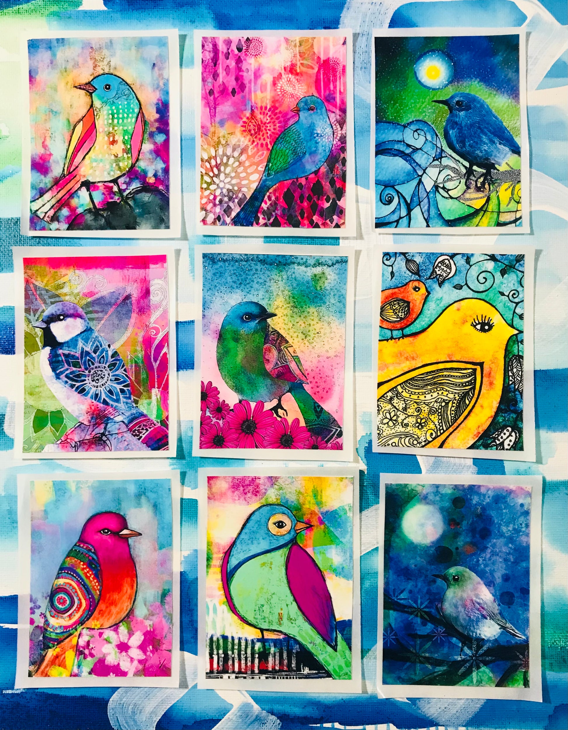 Photo Stamp Style Bird Stickers